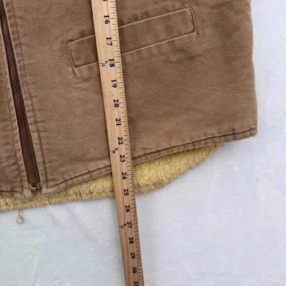 Vintage Carhartt Arctic Vest Mens XL Brown Sherpa Line Made In USA 6SV 90s - Picture 7 of 12